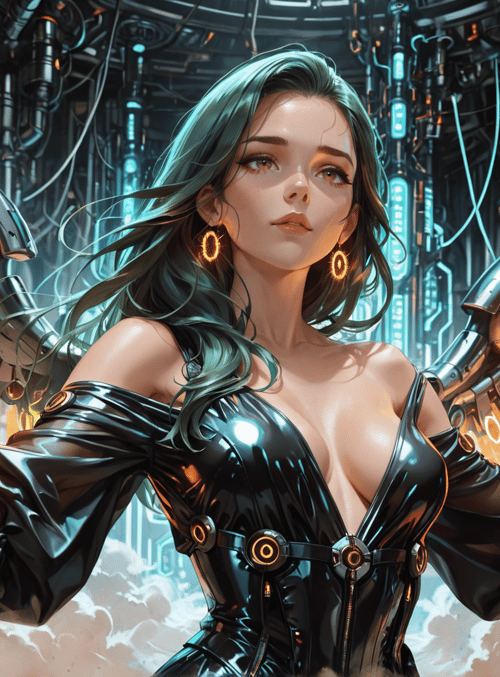 woman, cyborg, wings, robot, futuristic