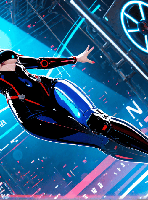 cyberpunk, girl, neon, futuristic, space