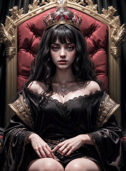 queen, woman, throne