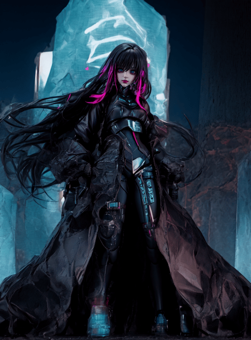 cyberpunk woman, futuristic figure