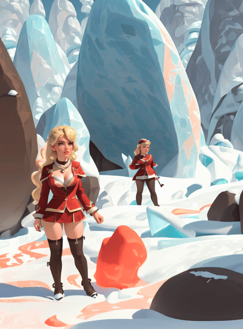 women, ice, rocks, crystals, suits