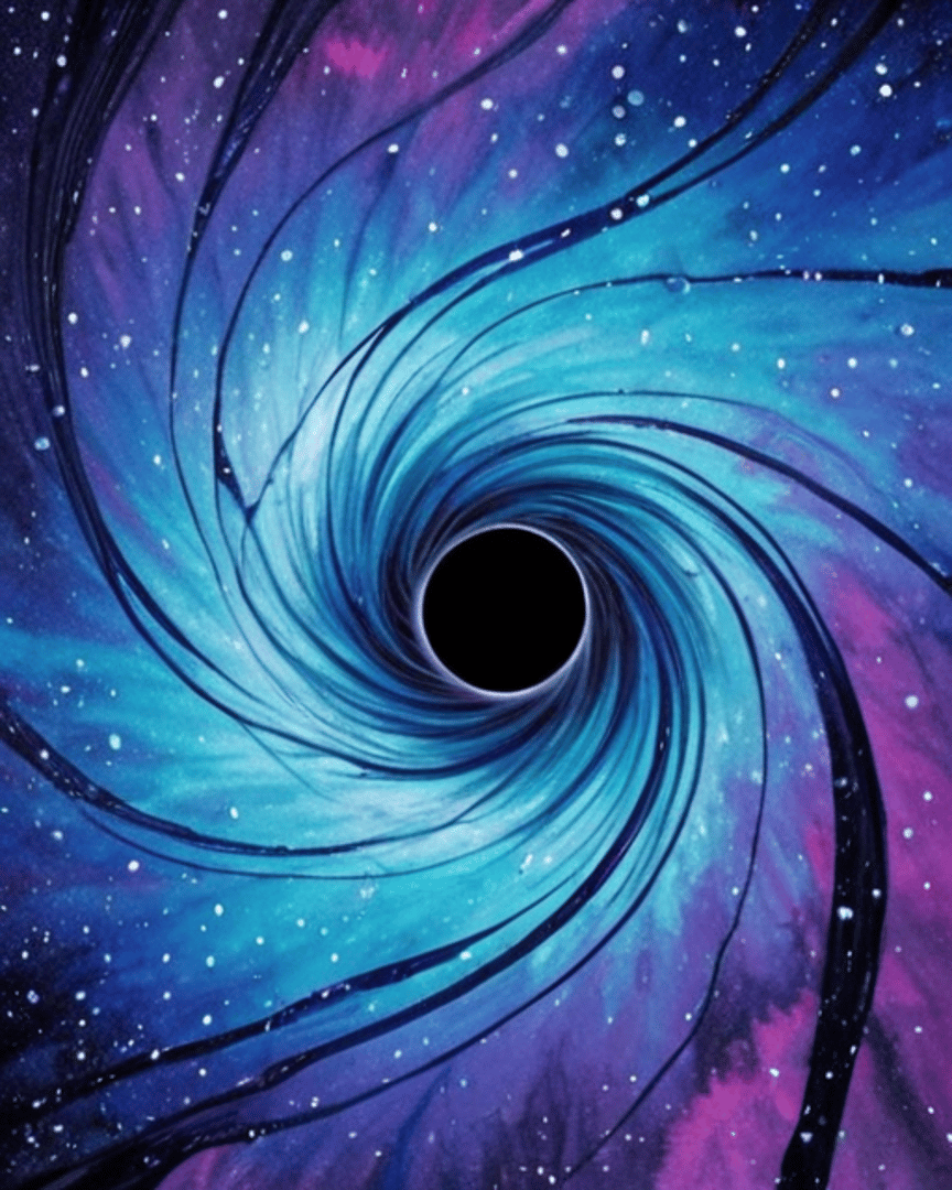 AI generated wallpaper featuring galaxy, black hole, spiral