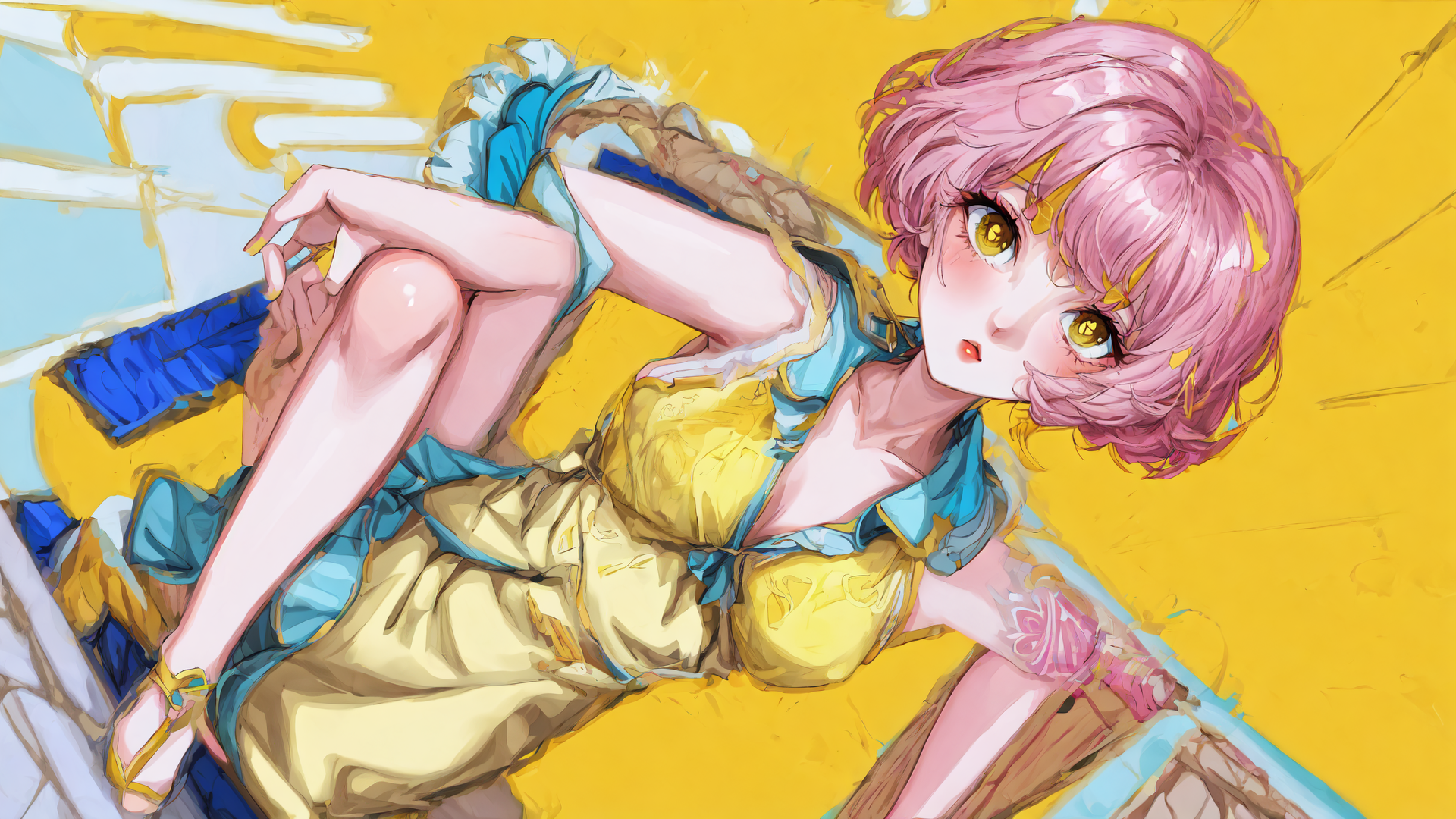AI generated wallpaper featuring girl, anime, character