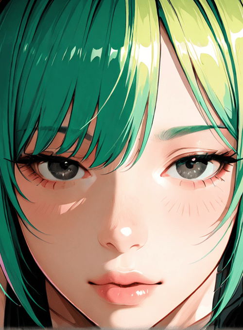 anime girl, headphones, train