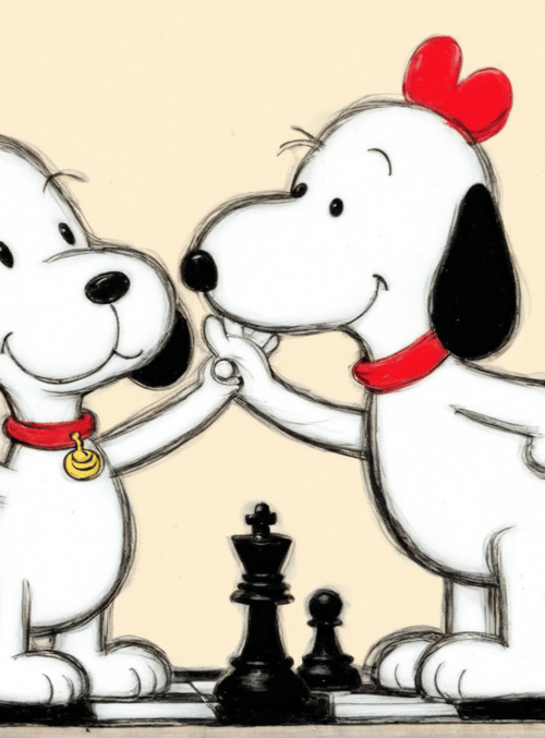 snoopy, dogs, chess