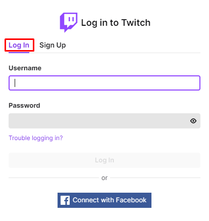 Log in