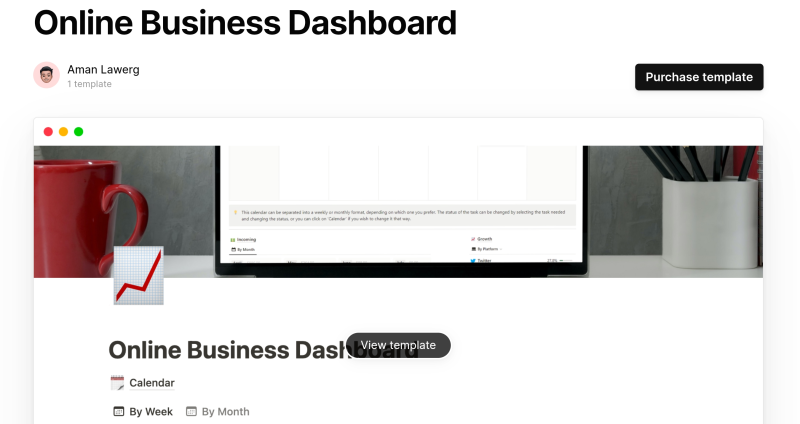 Online Business Dashboard 