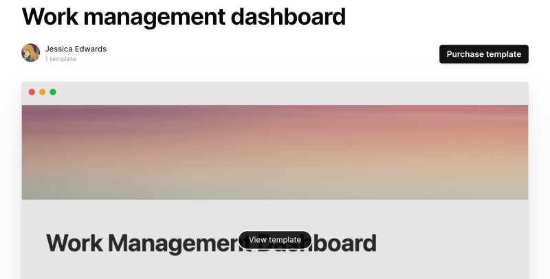 Work management dashboard 