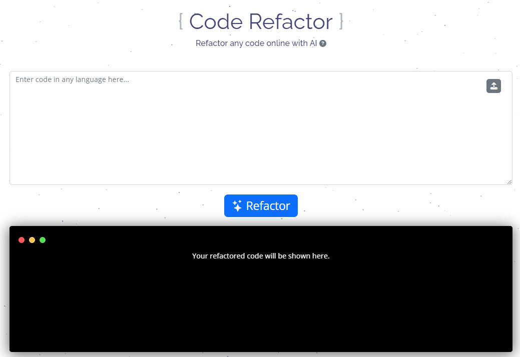 CodePal code refactoring website interface