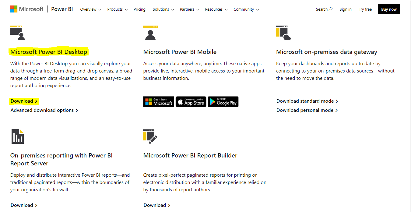 Power-BI-Download-page