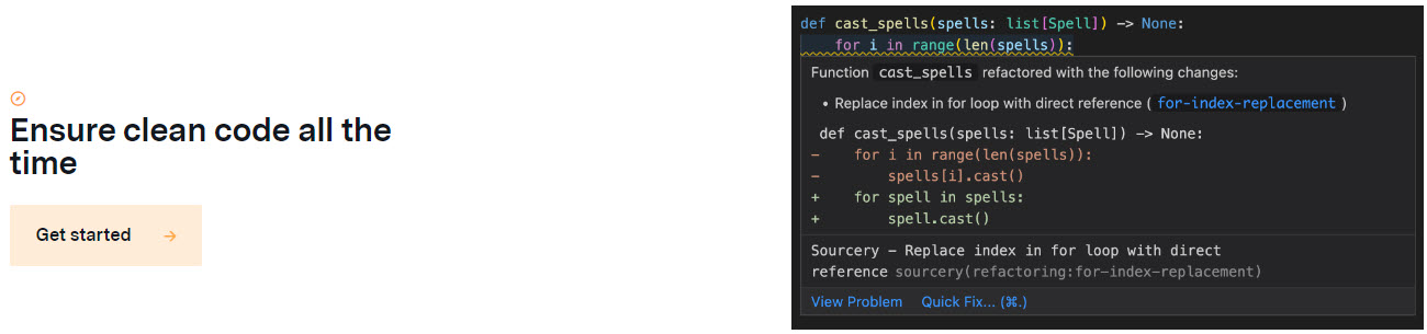 Refactoring codes in Sourcery