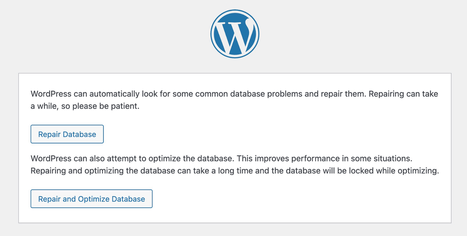 Repair Your WordPress Database
