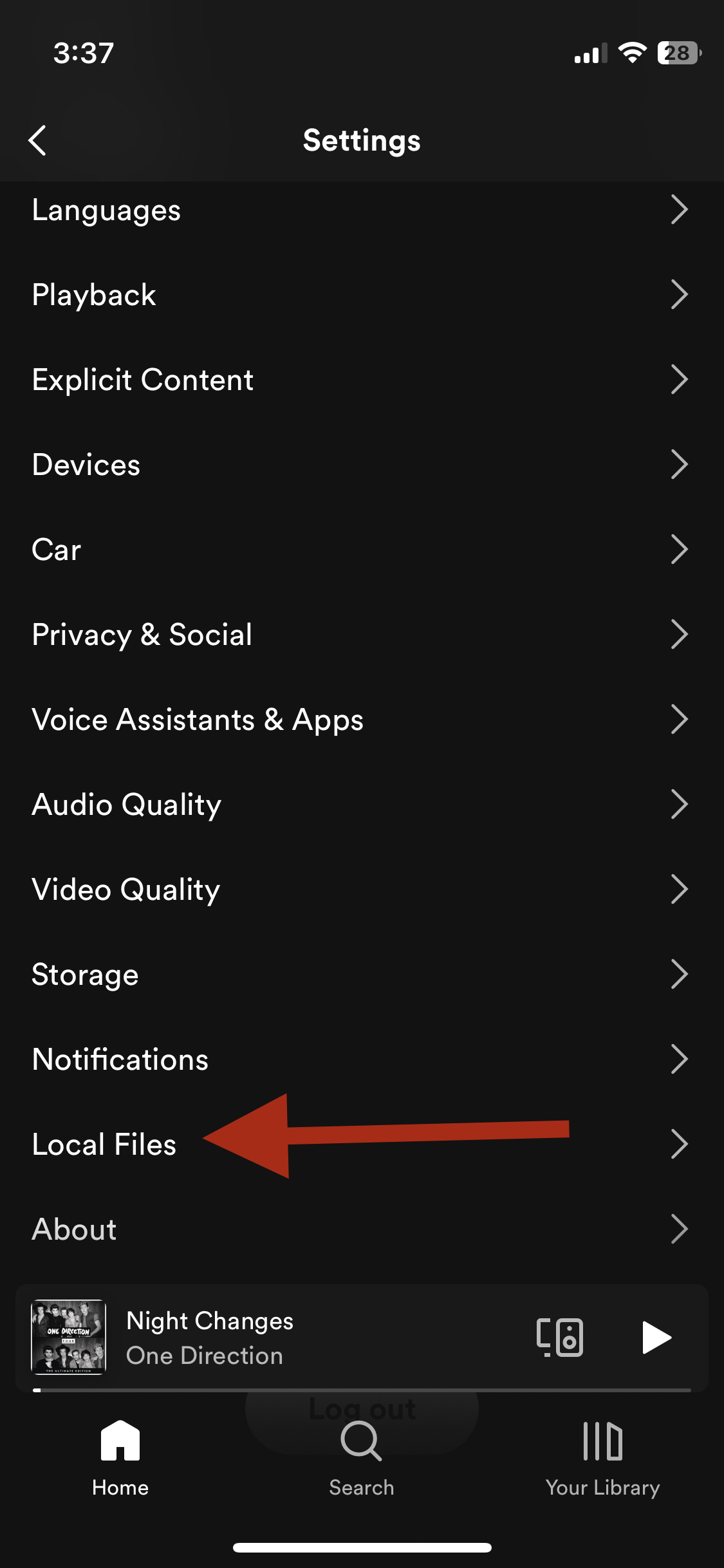 spotify local files option