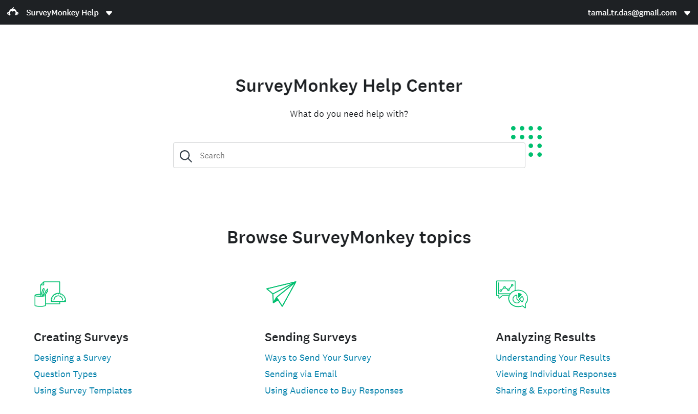 Survey Monkey help portal