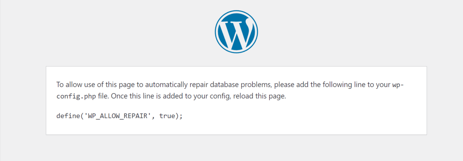 WordPress Database Repair