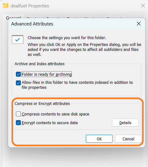 Une capture d'écran de l'option d'attributs avancés dans Adobe Acrobat.