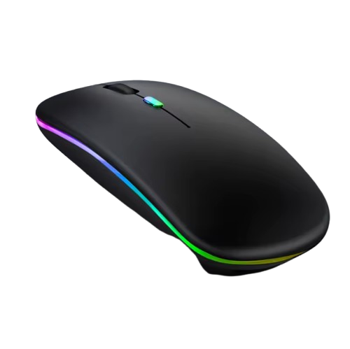Ratón inalámbrico para ordenador portátil y PC, periférico silencioso con retroiluminación LED, ergonómico, recargable por RGB, Bluetooth
