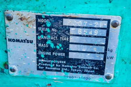 コマツ・油圧ショベル・PC07-2の9枚目画像