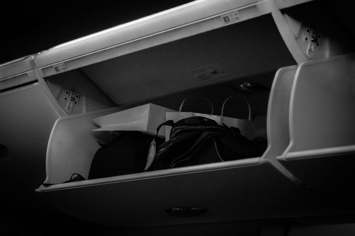 Someone else's bag in the overhead bin