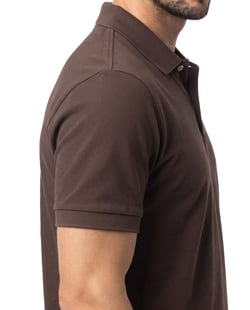 Camisa Polo Piquet Masculina Marrom