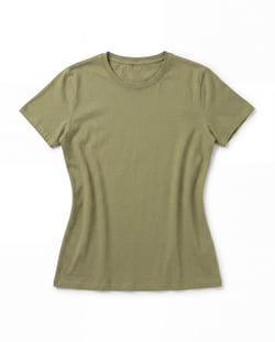 Baby Look de Algodão Premium Verde Caqui