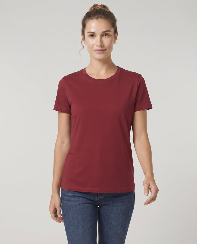 Baby Look de Algodão Premium Bordô