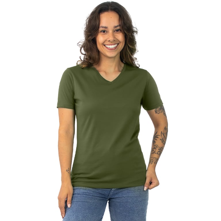 Kit 3 Camisetas Gola V Feminina de Algodão Premium 04