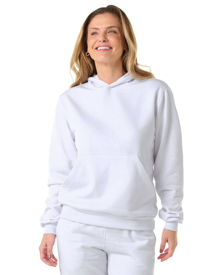 Moletom Canguru com Capuz Feminino Branco 