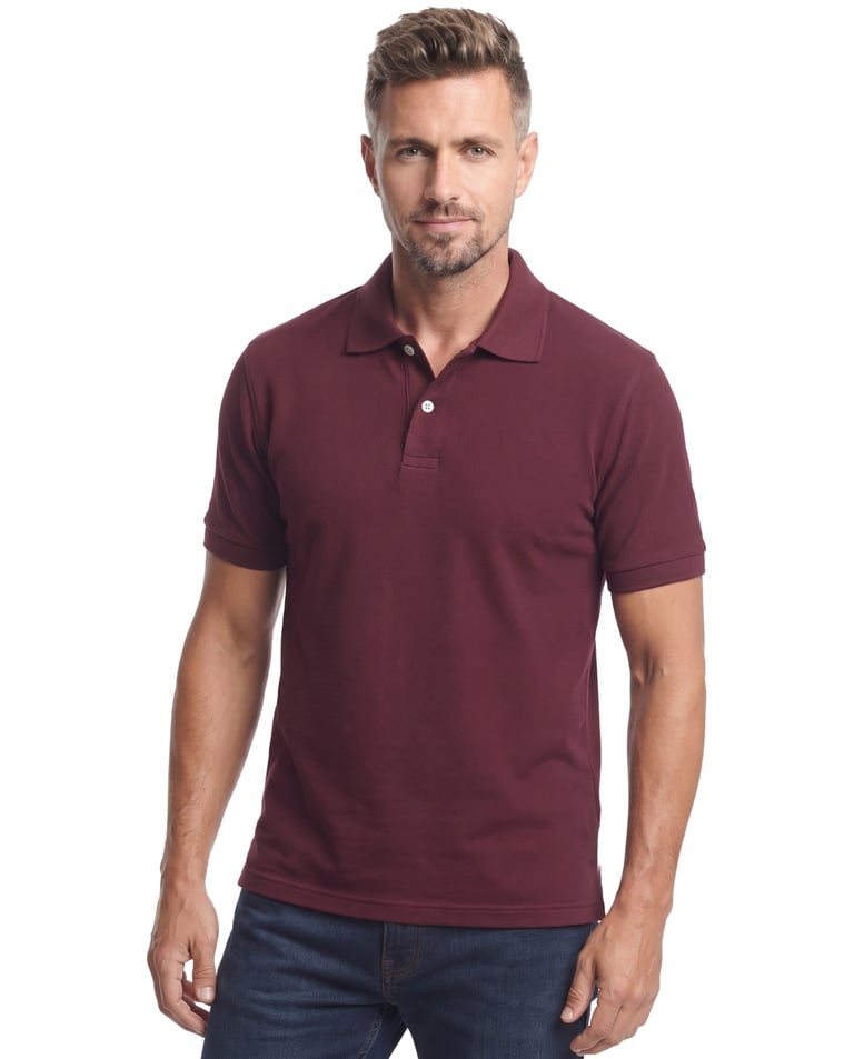 Camisa Polo Piquet Masculina Bordô