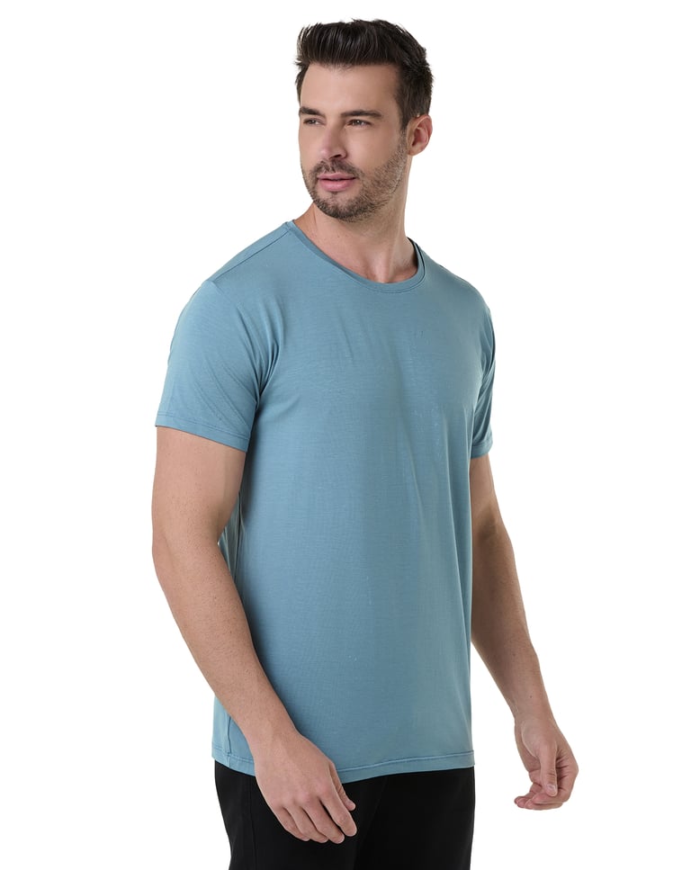 Camiseta Tech Modal Masculina Azul Topázio