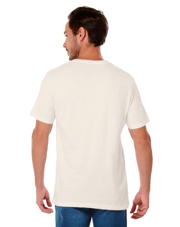 Camiseta Gola V de Algodão Premium Off White