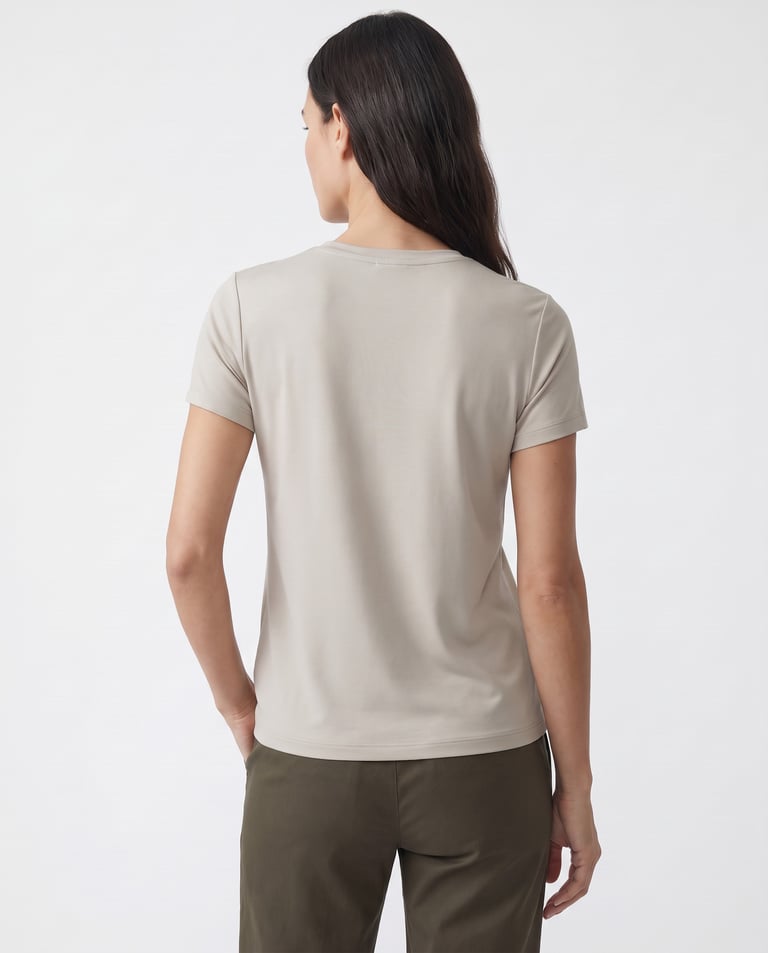 Camiseta Tech Modal Feminina Areia