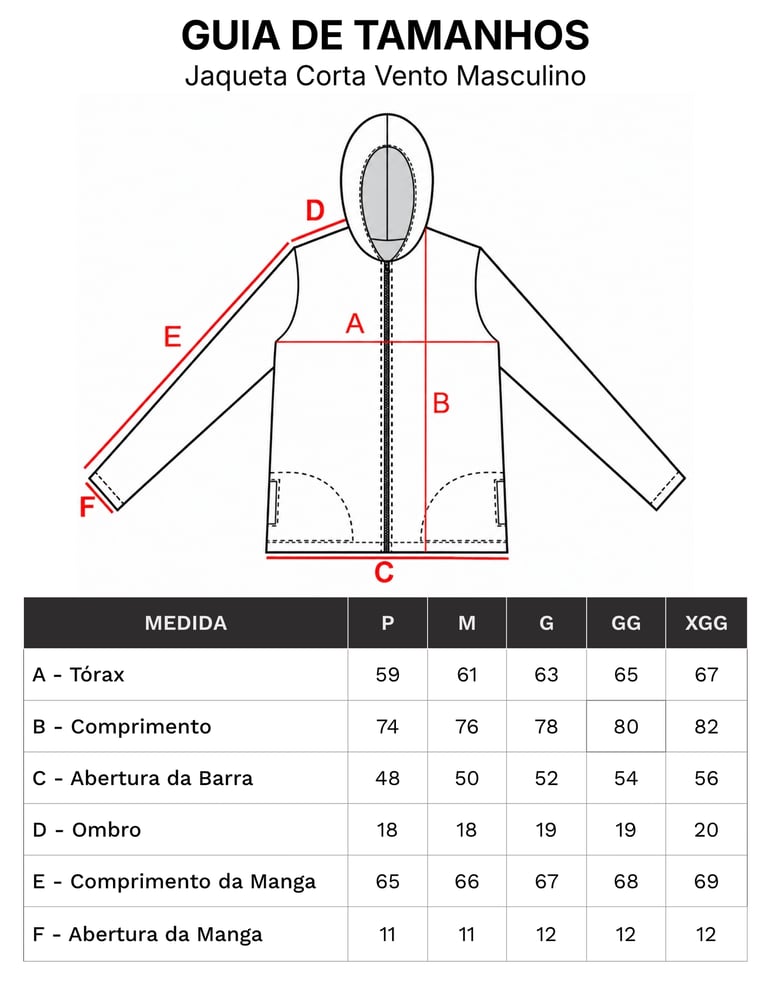Jaqueta Corta Vento Masculina Branca