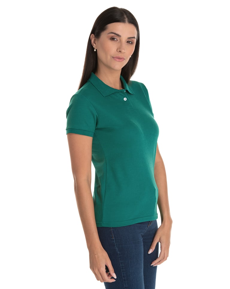 Camisa Polo Piquet Feminina Verde Esmeralda