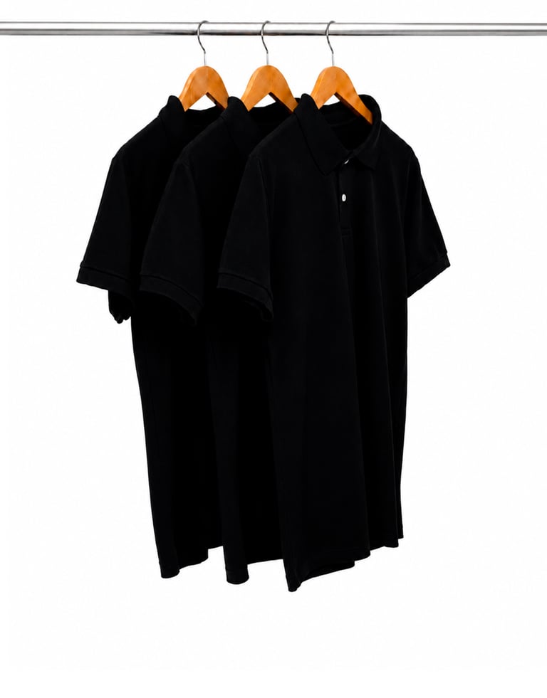 Kit 3 Camisas Polo Piquet Masculinas Preta 14