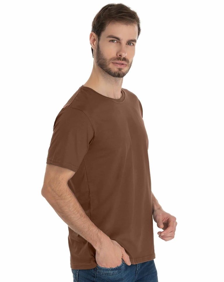 Camiseta de Algodão Premium Marrom