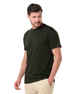 Camiseta de Algodão Egípcio Verde Musgo