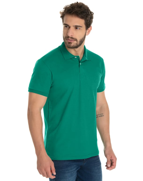 Camisa Polo Piquet Masculina Verde Esmeralda