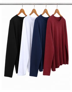 Kit 4 Camisetas Femininas Manga Longa de Algodão Penteado 07