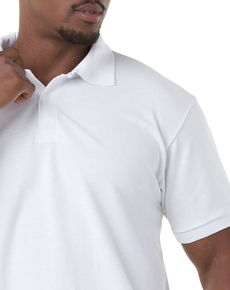 Camisa Polo Piquet Masculina Branca