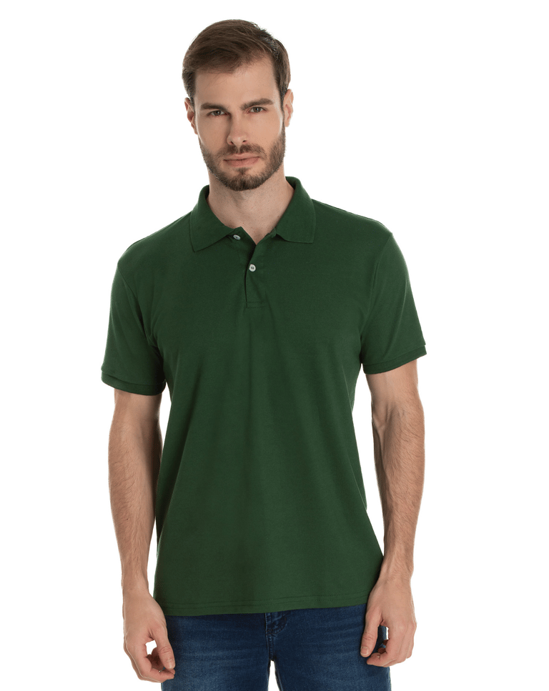 Camisa Polo Piquet Masculina Verde Musgo