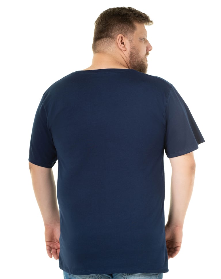 Camiseta Plus Size Masculina de Algodão Azul Marinho