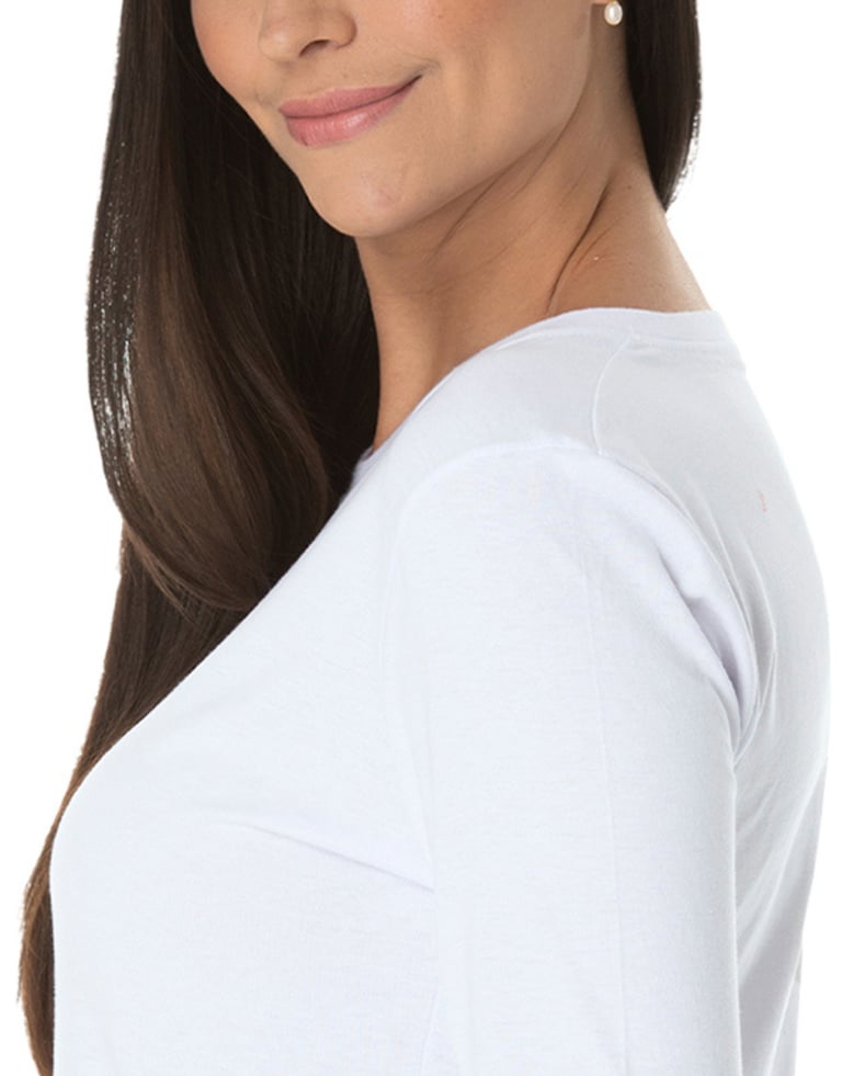 Camiseta Feminina Manga Longa de Algodão Premium Branca