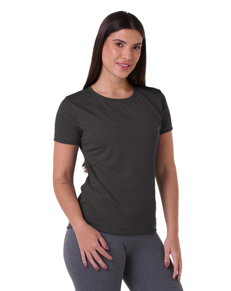 Camiseta Feminina Dry Fit Verde Militar Proteção UV 30+