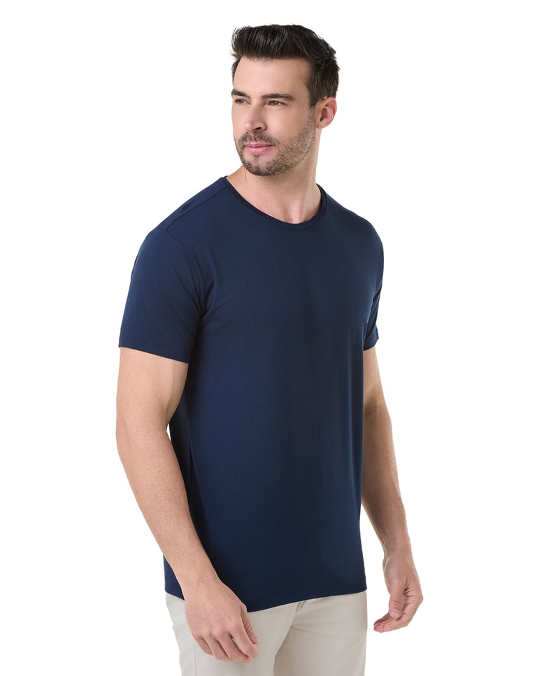 Camiseta Tech Modal Masculina Azul Marinho