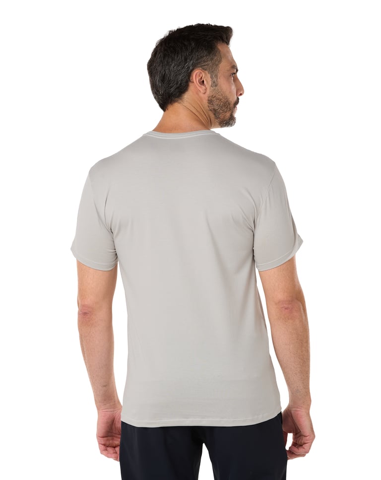 Camiseta de Algodão Egípcio Cinza Gelo
