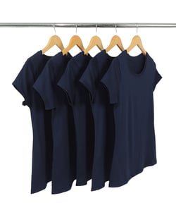 KIT 5 Baby Look de Algodão Premium Azul Marinho