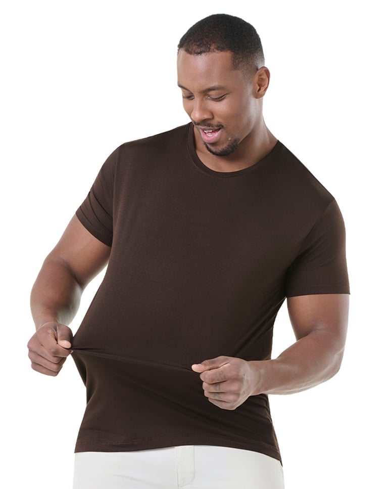 Camiseta Tech Modal Masculina Marrom
