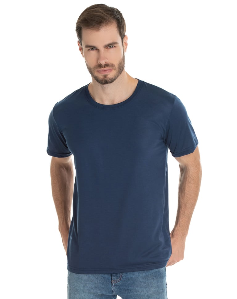 KIT 5 Camisetas de Poliéster/Sublimática Azul Marinho