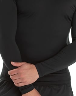 Camiseta Segunda Pele Manga Longa Masculina Preta UV 50+